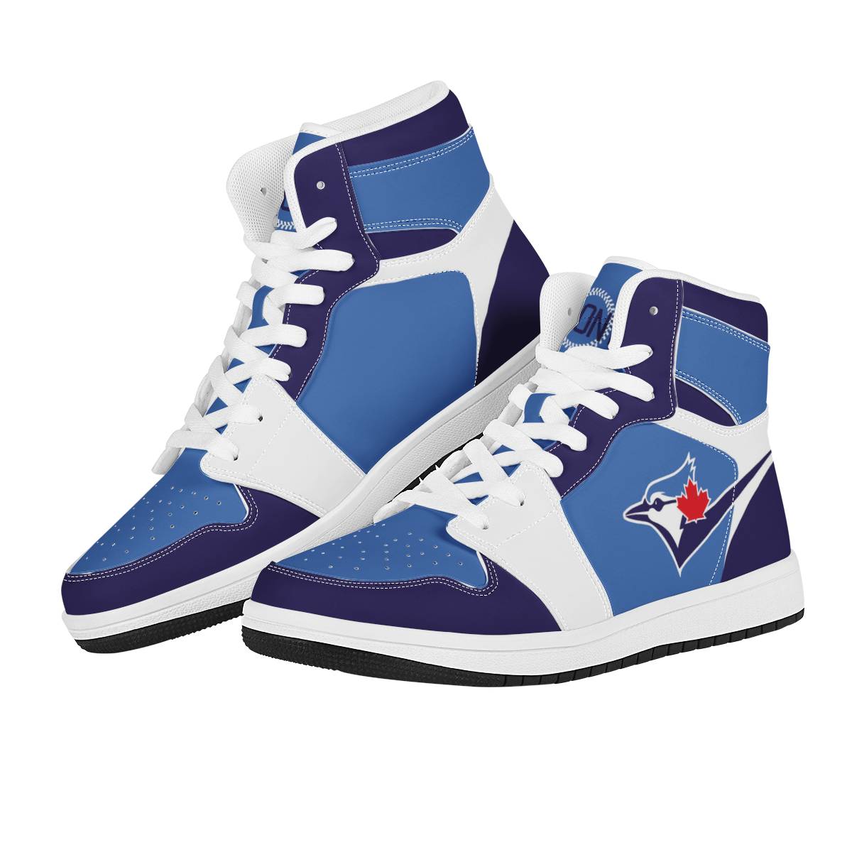 Men's Toronto Blue Jays High Top Leather AJ1 Sneakers 001